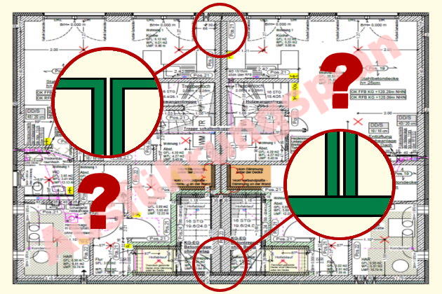 Durchgehende Bodenplatte oder bauliche Trennung zwischen den zwei Doppelhaushälften. Lesenswertes über anerkannte Regeln der Technik und den Stand der Technik.