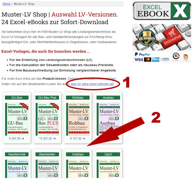 Muster-LV Kaufabwicklung: Auswahl Excel-eBook