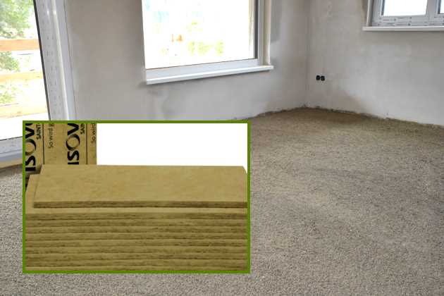 Stoß Trittschalldämmung aus Mineralwolleplatten auf Ausgleichsschüttung