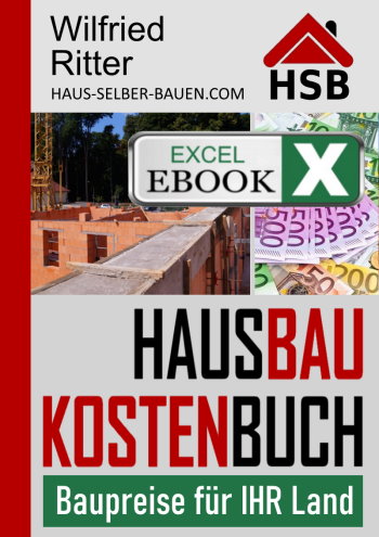 Hausbaukostenbuch als Excel-eBook mit allen Website-Preisen für IHR Land