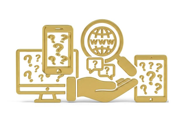 Stilisierter PC, Tablet, Smartphone und Internetkugel als Symbol für das Surfen im Internet.