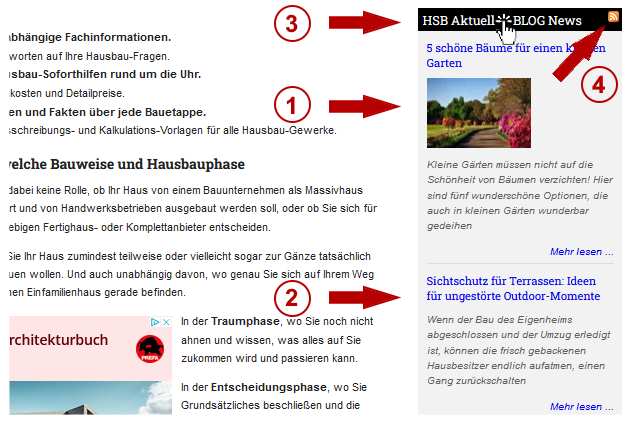 Anleitung HSB Gastbeitrag-Service: Bilder rechte Spalte Website