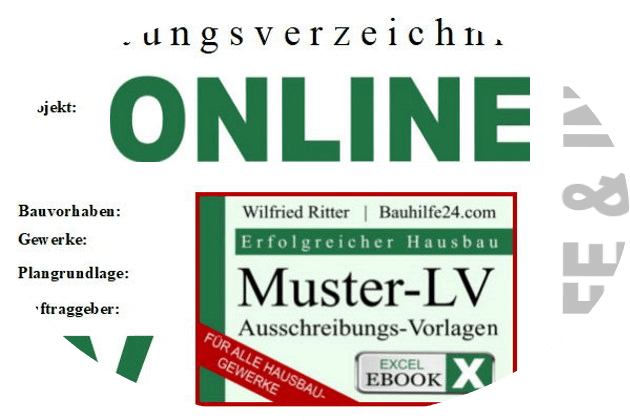 Online Leistungsverzeichnis. Arbeitshilfe für Muster-LV GU-Bau mit Praxisbeispiel