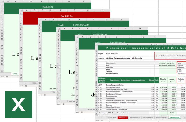 Muster-LV bearbeiten.
Excel Arbeitsblätter und Funktionen