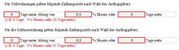 Excel Muster-LV Vorgabe Auftragsgrundlagen in Arbeitsblatt Auswahl-LV