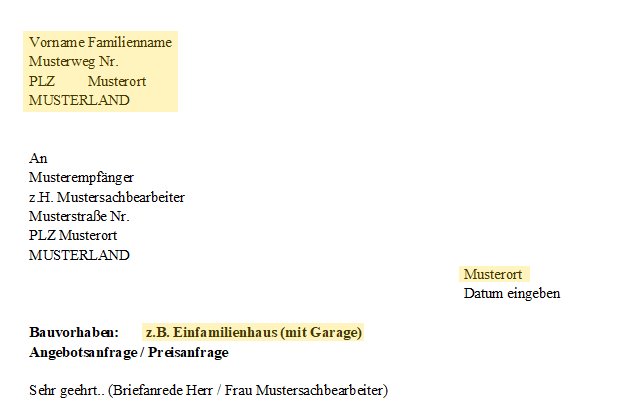 Muster-LV Testversion - Datenausgabe und Anzeige im Begleitschreiben