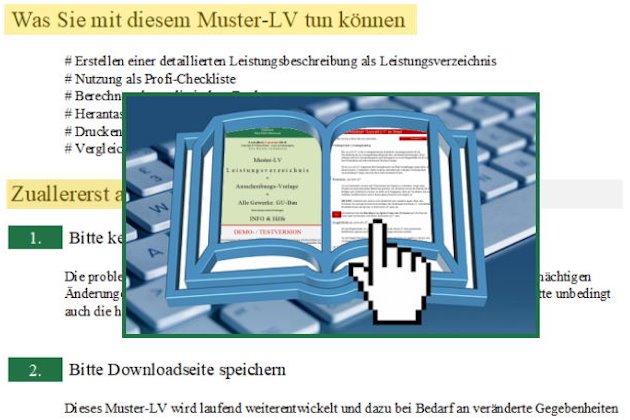 Muster-LV Testversion Info und Hilfe lesen