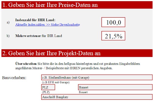 Muster-LV Testversion Daten eingeben