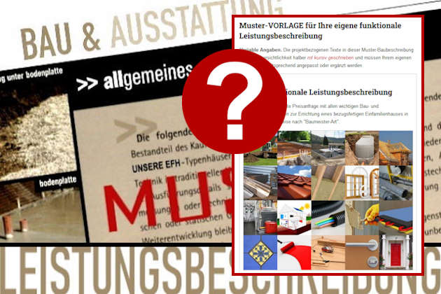 Muster-Baubeschreibung als Vorlage für funktionale Leistungsbeschreibung für Ihr Hausbau-Projekt