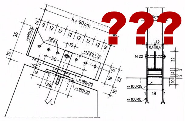 Detailplan mit roten Fragezeichen