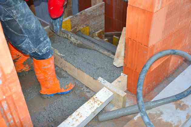 Betonieren einer Ortbetontreppe
