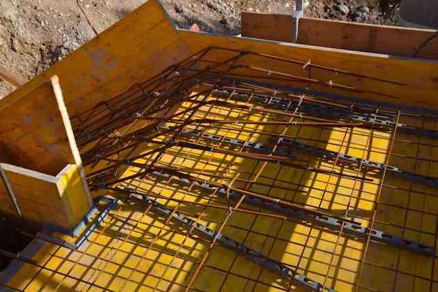 Bewehrung einer Betontreppe