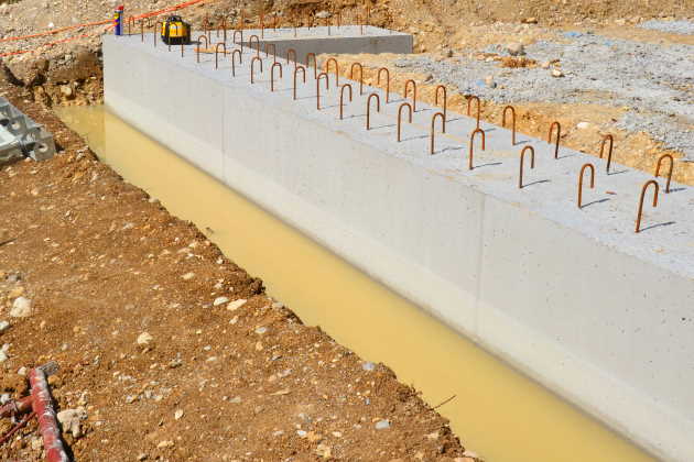 Betonfundament in Grundwasser