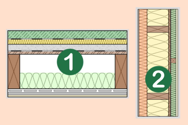 Holzbau Komplett-Systeme / Wände, Decken
