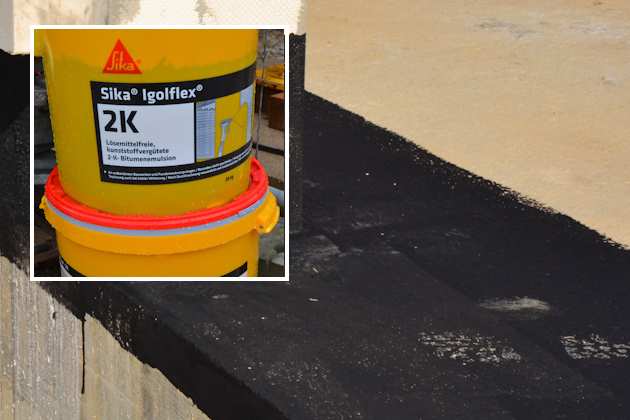 Pos. 19A.02 Bituminöser Voranstrich waagrecht Waagrechter 2-Komponenten Bitumenanstrich
