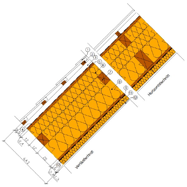 Schema Dachaufbau bei einem Holzsparren-Steildach