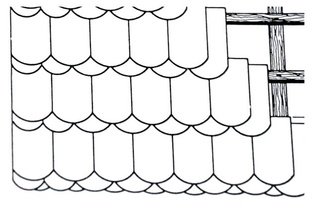 Verlegeschema Biberschwanz-Kronendeckung