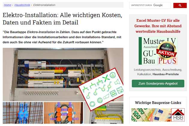 Vorschau Website Elektro-Installation: Alle wichtigen Kosten, Daten und Fakten im Detail