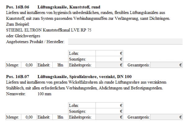 FAQ Leistungsverzeichnis