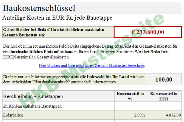 Excel-eBook Hausbaukostenbuch