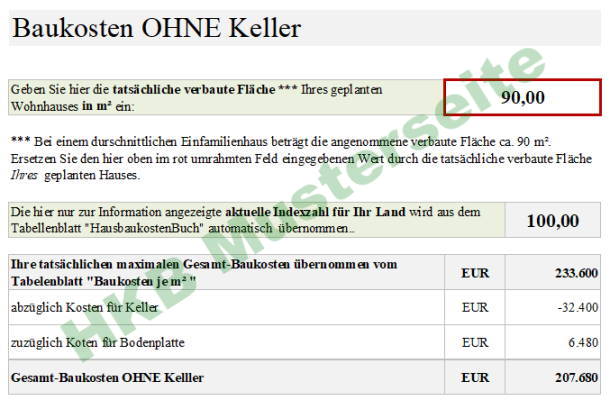 Excel-eBook Hausbaukostenbuch