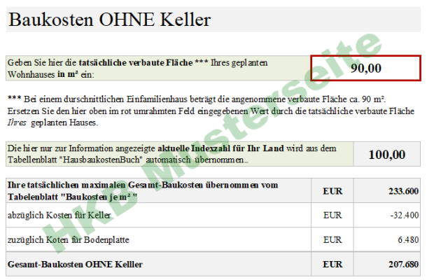 Excel-eBook Hausbaukostenbuch