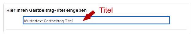 Anleitung HSB Gastbeitrag-Service: Titel eingeben