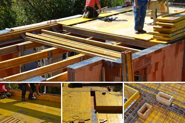 Handwerkliche Fähigkeiten für Herstellung einer Geschoßdecke nach Baumeisterart