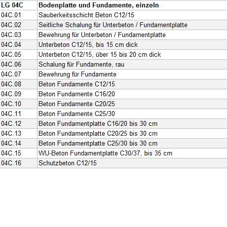 Muster-LV Baumeisterarbeiten