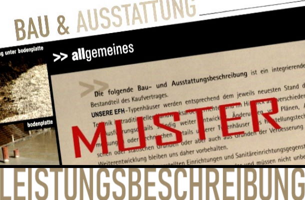 Muster-Baubeschreibung als Vorlage für Ihre Preisanfrage bei Hausbau-Firmen