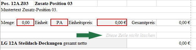 Excel Muster-LV Hinweis Zeile nicht löschen