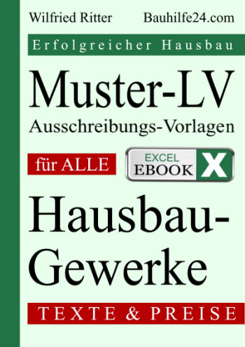 Cover Excel-eBook Muster-LV alle Hausbau-Gewerke