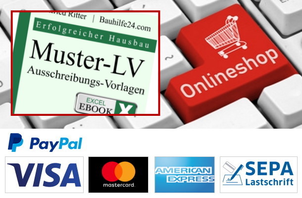 Muster-LV Shop. Ausschreibungs-Vorlagen mit Detailpreisen für alle Gewerke als Excel-eBook
