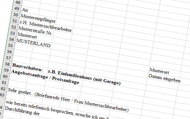 Excel-Arbeitsmappe Muster-LV