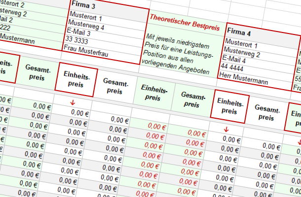 Excel-Arbeitsmappe Muster-LV